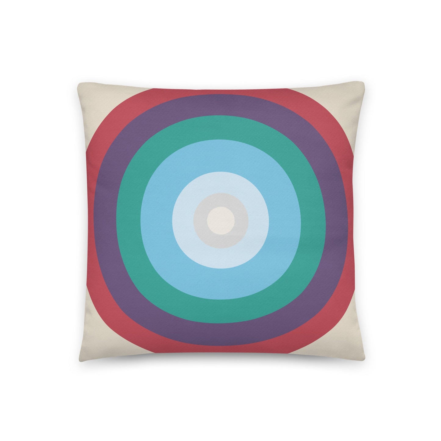 Aquatic - Fresh blues and sea greens balanced with soft coral and violet cotton cushion cover - rubberchicken.studio