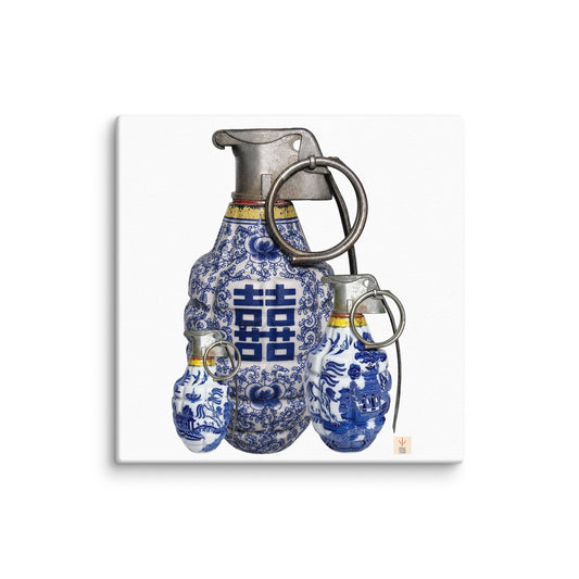 Blue and White Pattern - Art Print Canvas - rubberchicken.studio