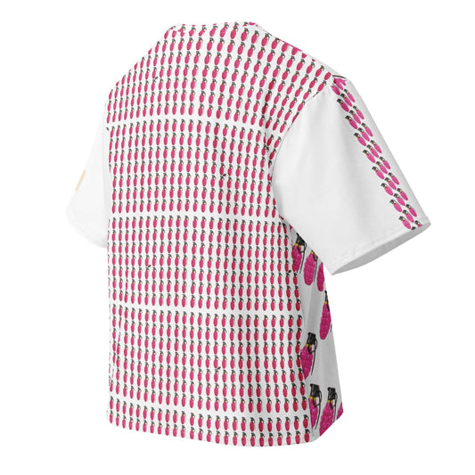 Bubblegum Pink Grenades Oversized Cotton T-Shirt - rubberchicken.studio
