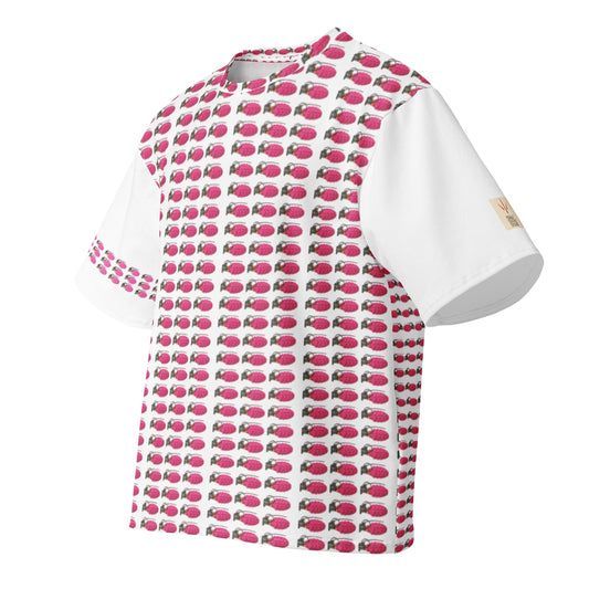 Bubblegum Pink Multi Grenades Oversized Cotton T-Shirt - rubberchicken.studio