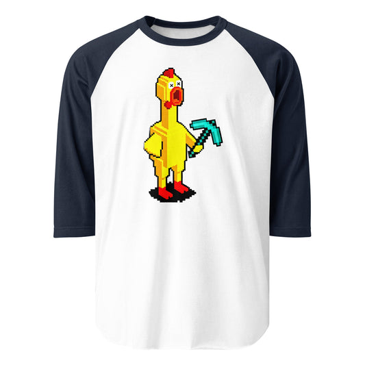 The Official Rubber Chicken 3/4 sleeve raglan shirt - rubberchicken.studio