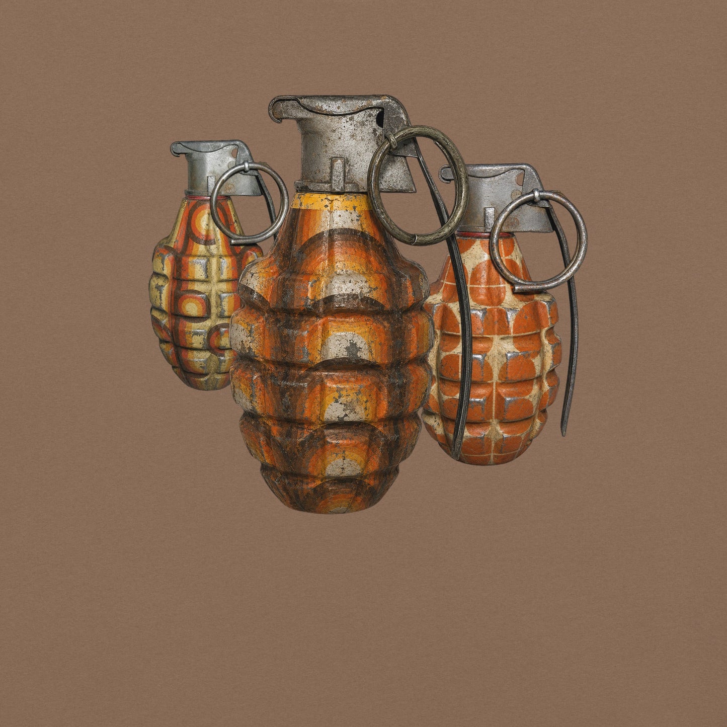 70's Grenades Trio T-Shirt - rubberchicken.studio
