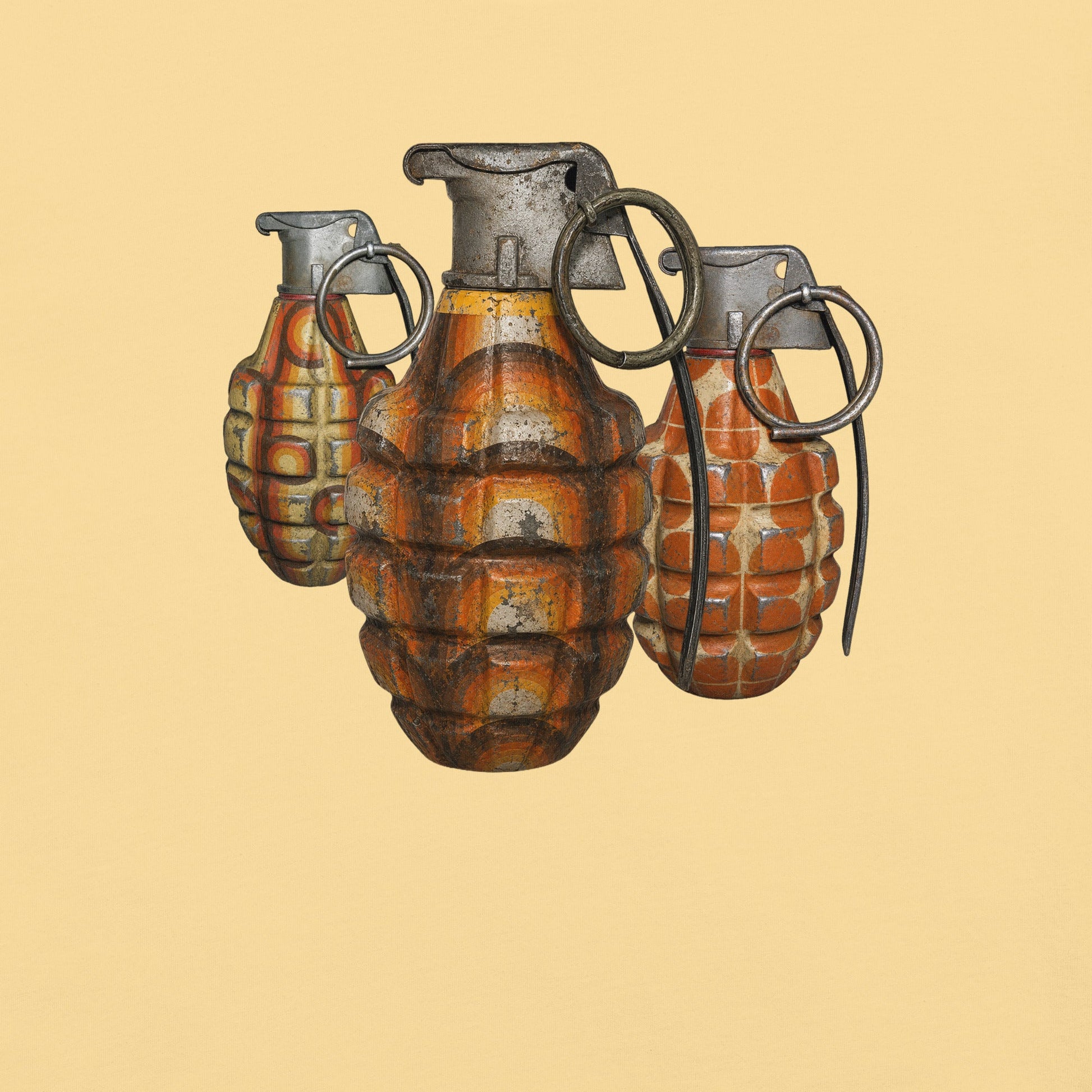 70's Grenades Trio T-Shirt - rubberchicken.studio