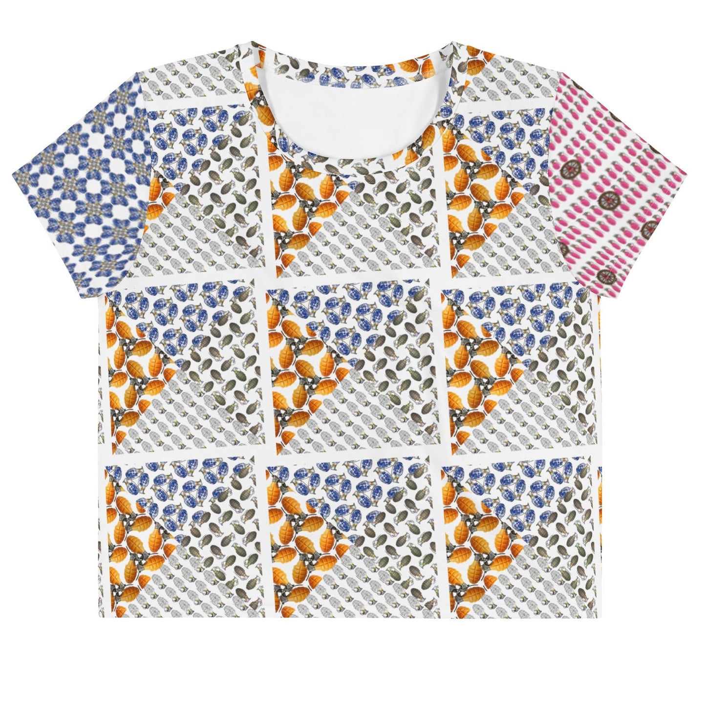 All-over print Grenades Crop Top - rubberchicken.studio