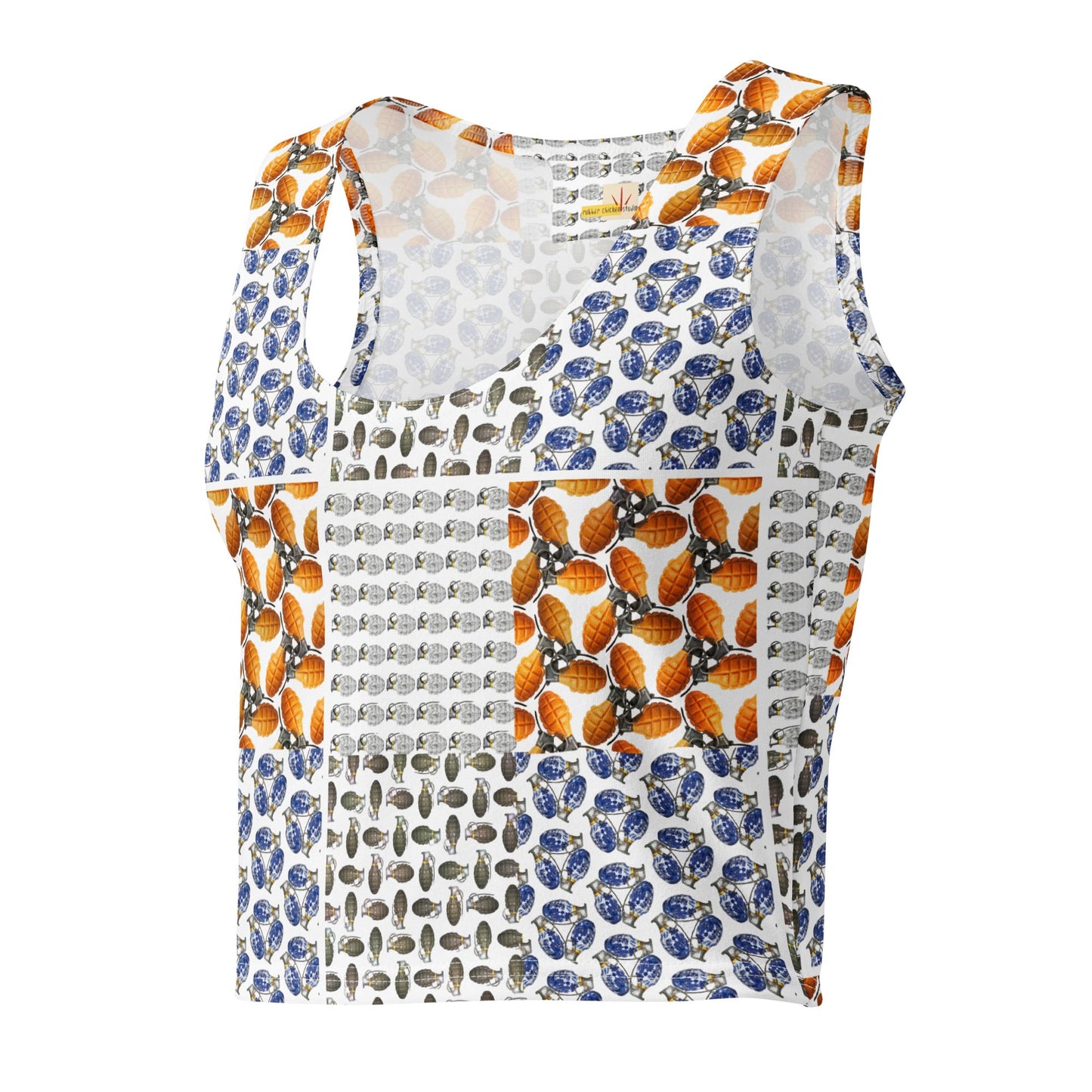 All-over print Sleeveless Crop Top - rubberchicken.studio