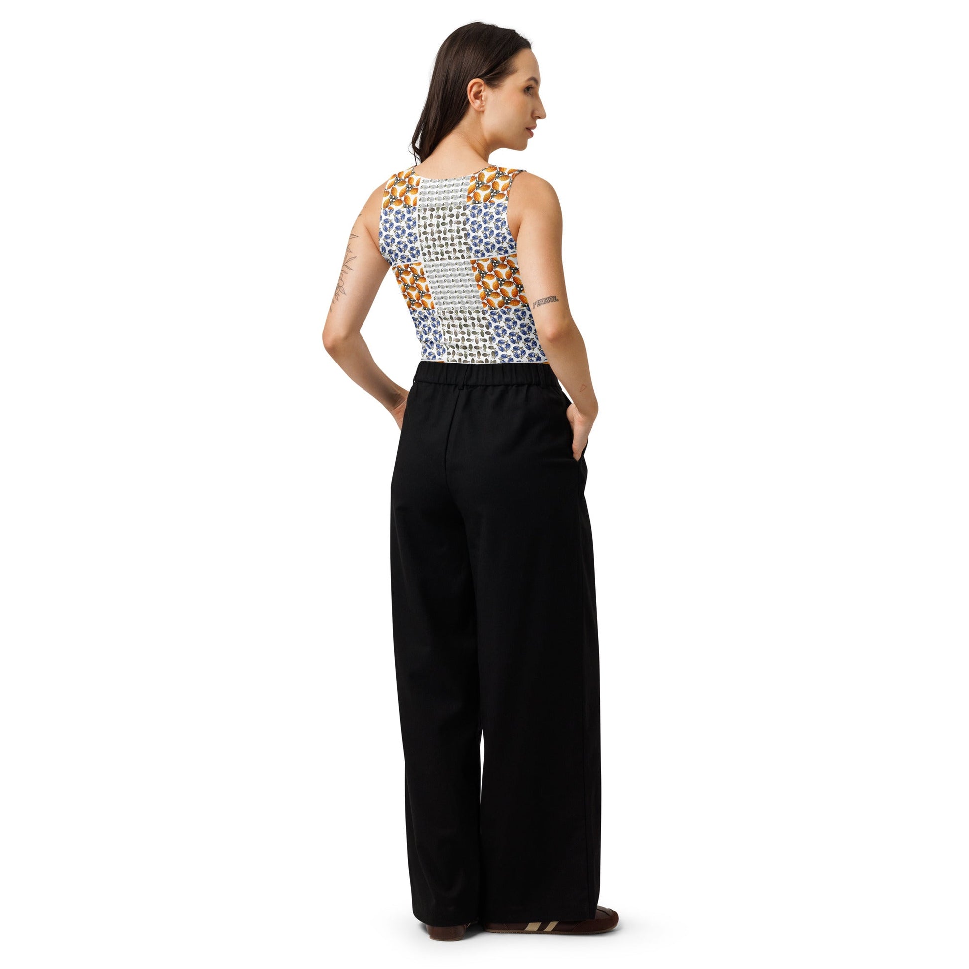 All-over print Sleeveless Crop Top - rubberchicken.studio
