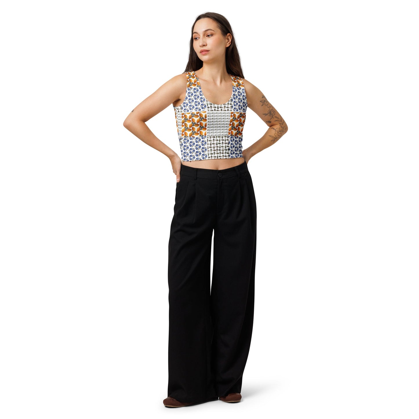 All-over print Sleeveless Crop Top - rubberchicken.studio