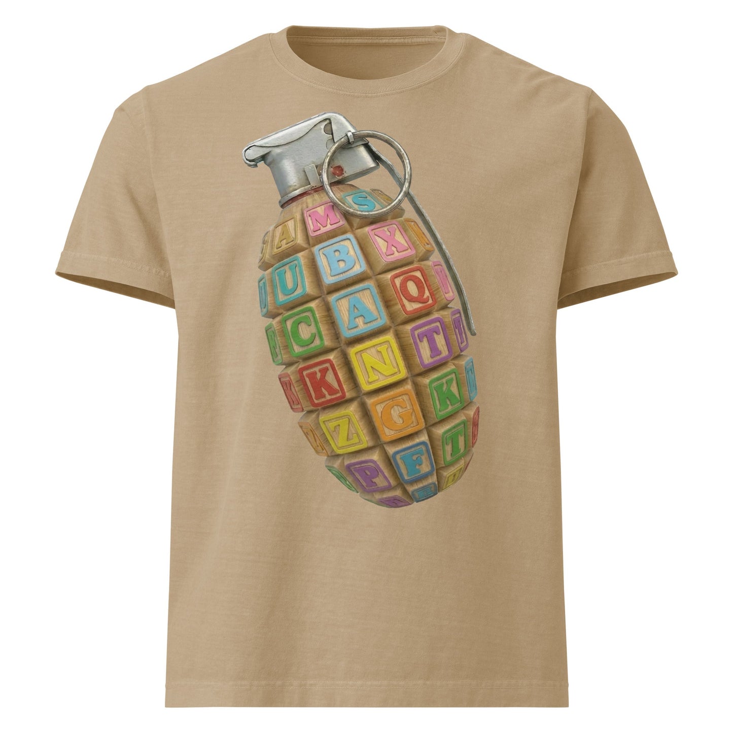 Alphabet Grenade Baggy Cotton T-Shirt - rubberchicken.studio