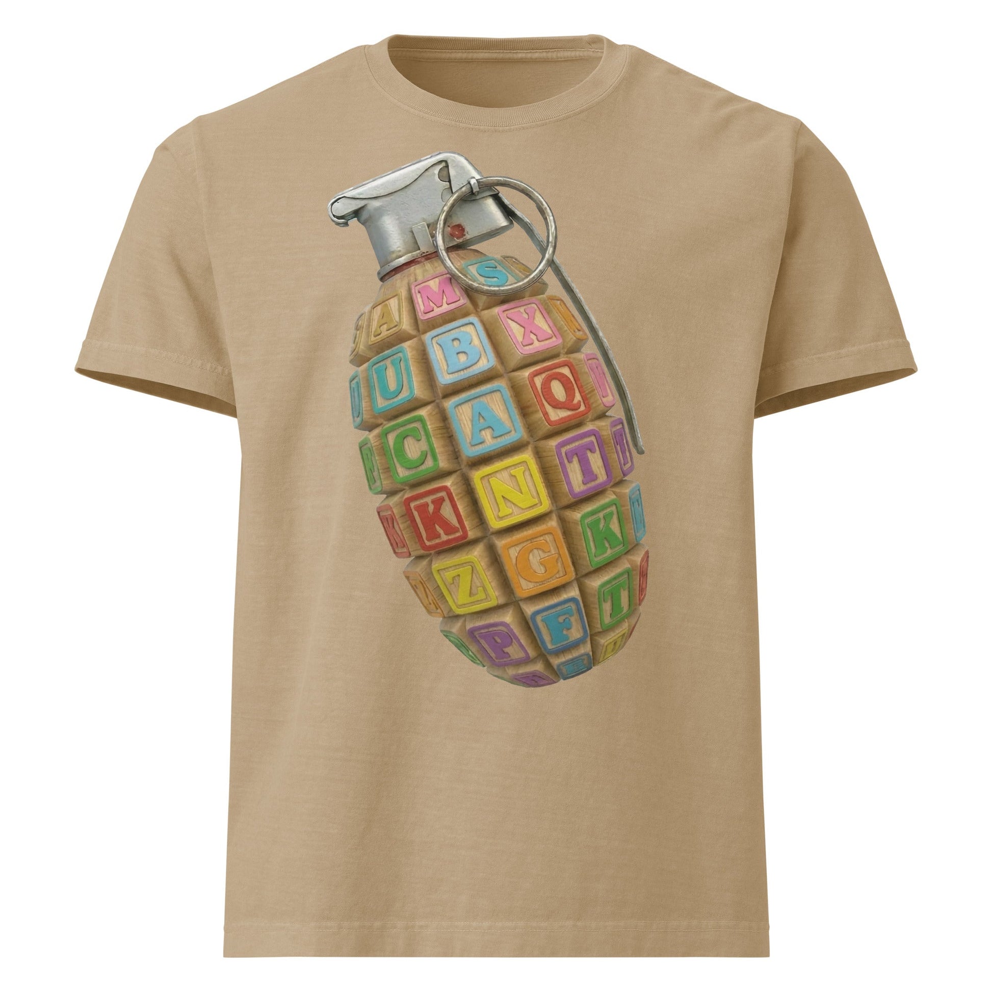 Alphabet Grenade Baggy Cotton T-Shirt - rubberchicken.studio