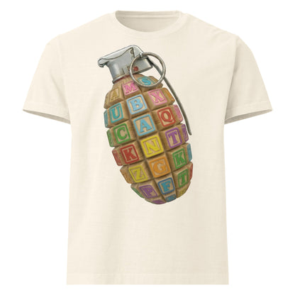 Alphabet Grenade Baggy Cotton T-Shirt - rubberchicken.studio