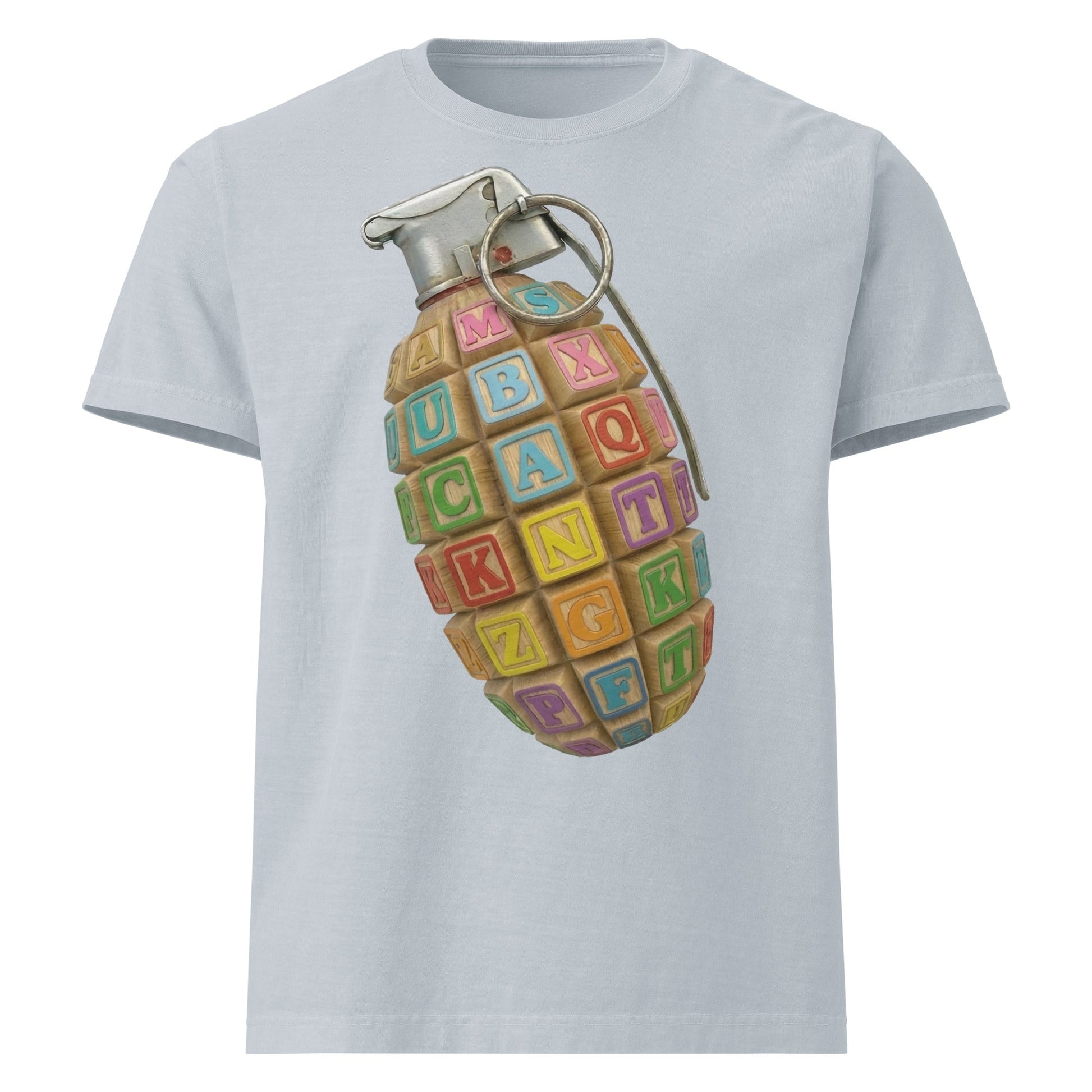 Alphabet Grenade Baggy Cotton T-Shirt - rubberchicken.studio