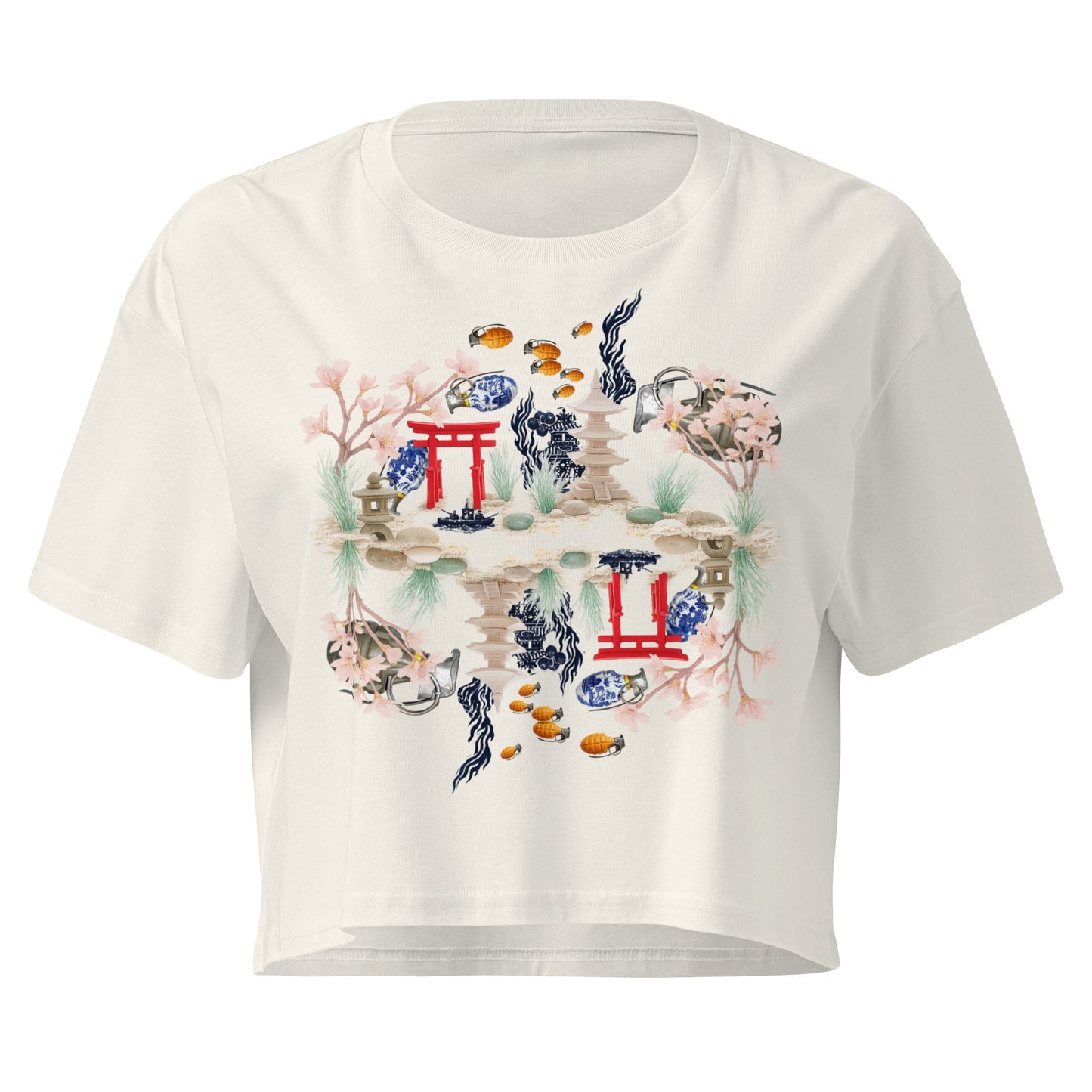 Aquarium Reflection - Cotton crop top - rubberchicken.studio