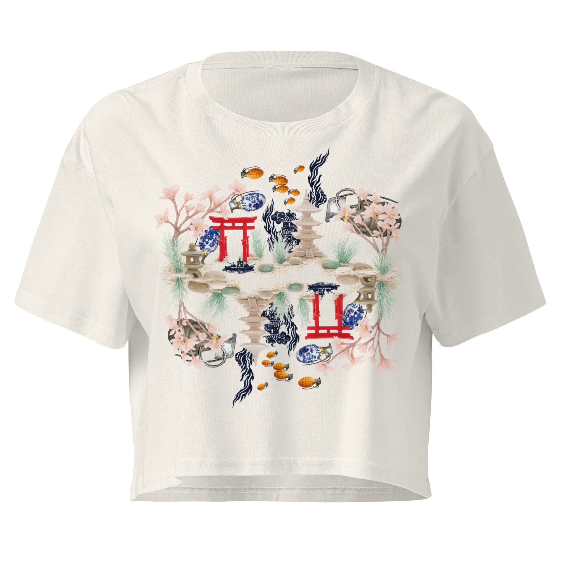 Aquarium Reflection - Cotton crop top - rubberchicken.studio