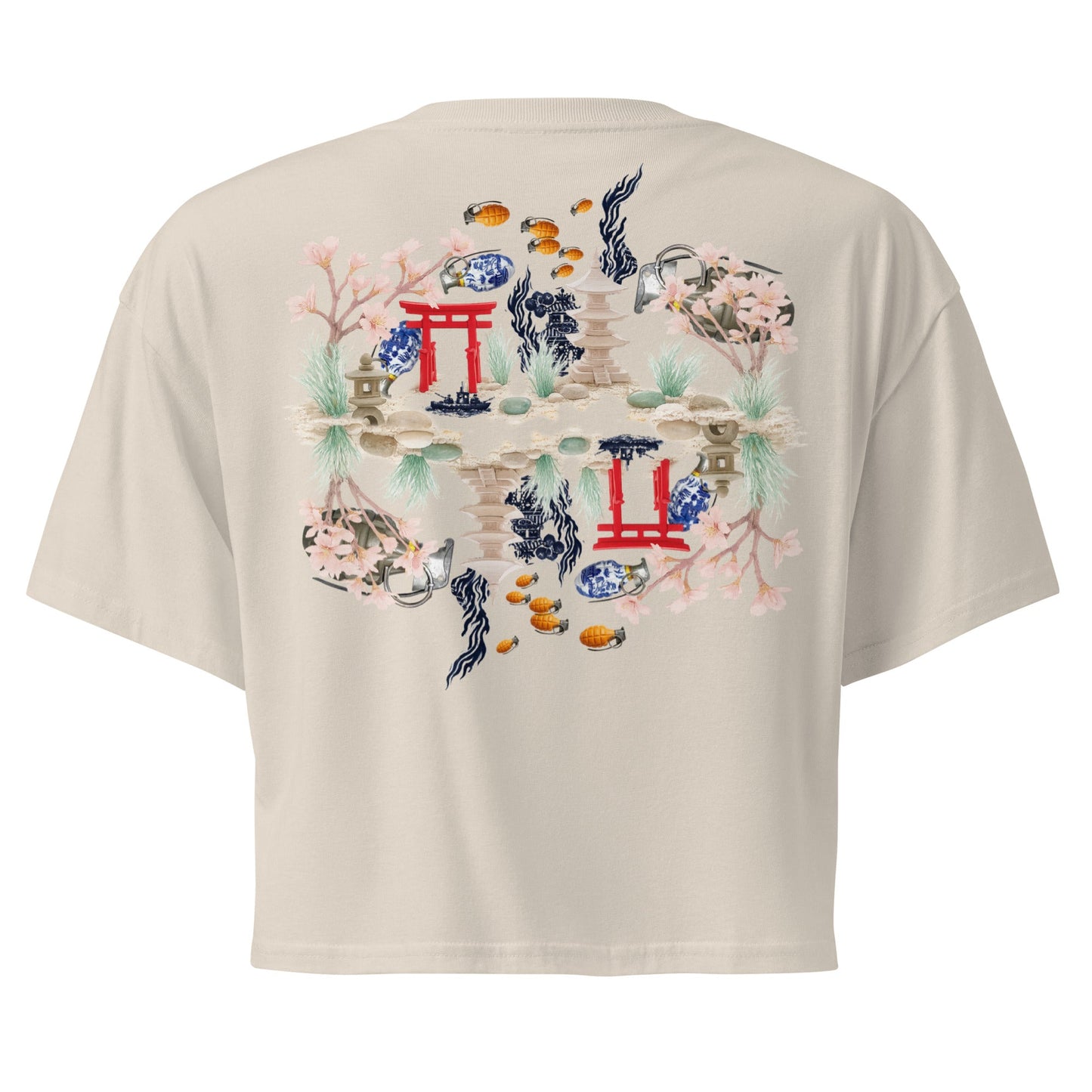 Aquarium Reflection - Cotton crop top - rubberchicken.studio