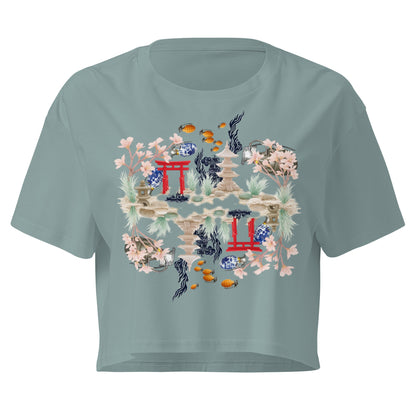 Aquarium Reflection - Cotton crop top - rubberchicken.studio