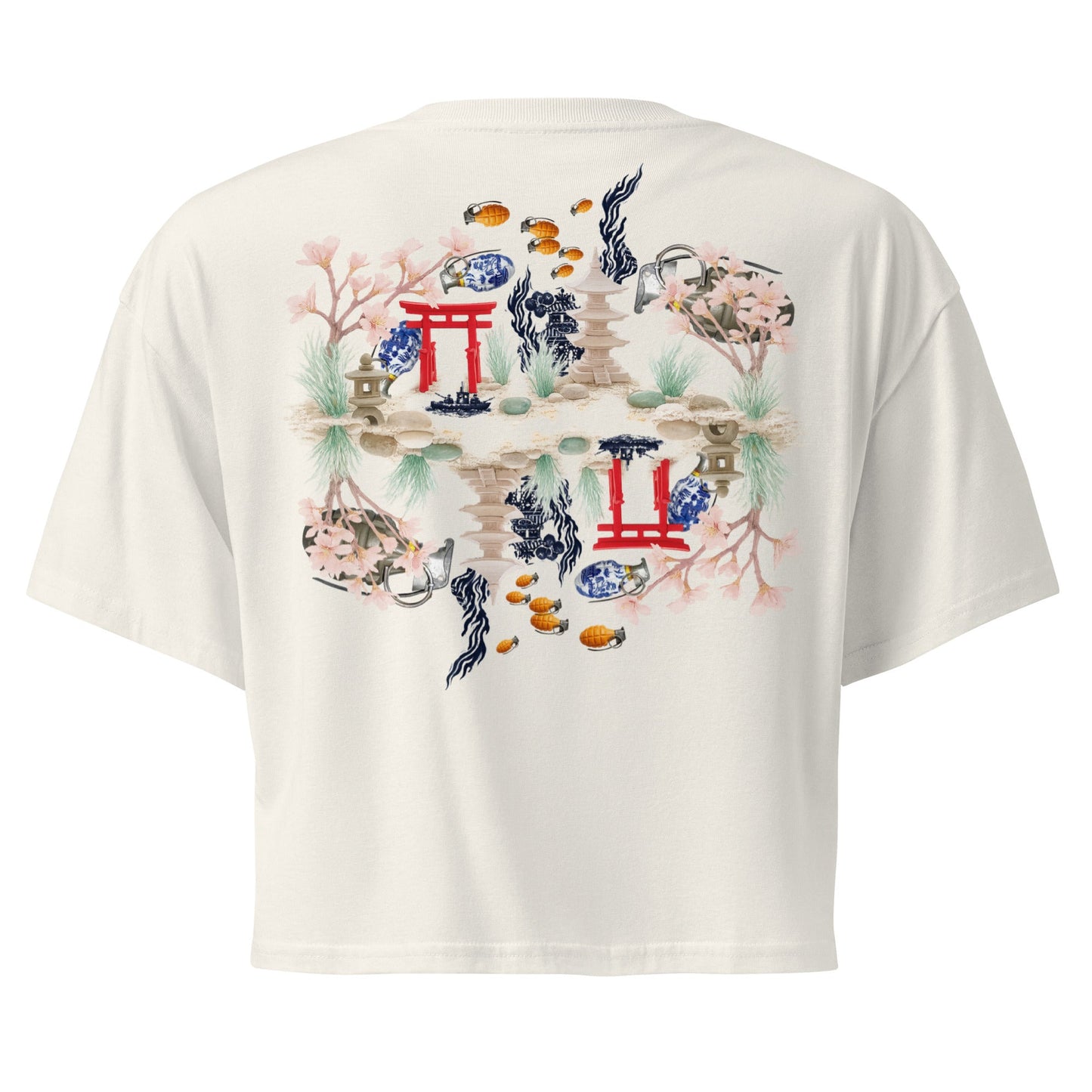 Aquarium Reflection - Cotton crop top - rubberchicken.studio