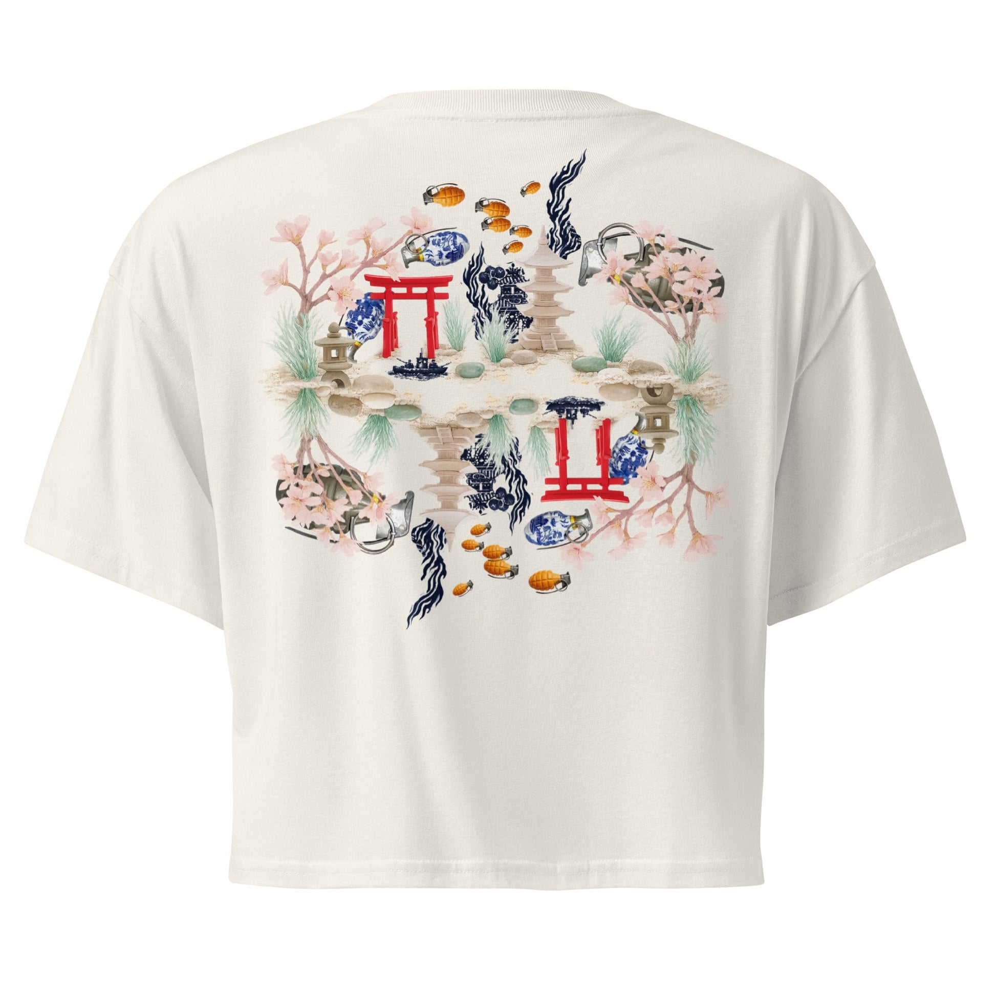 Aquarium Reflection - Cotton crop top - rubberchicken.studio