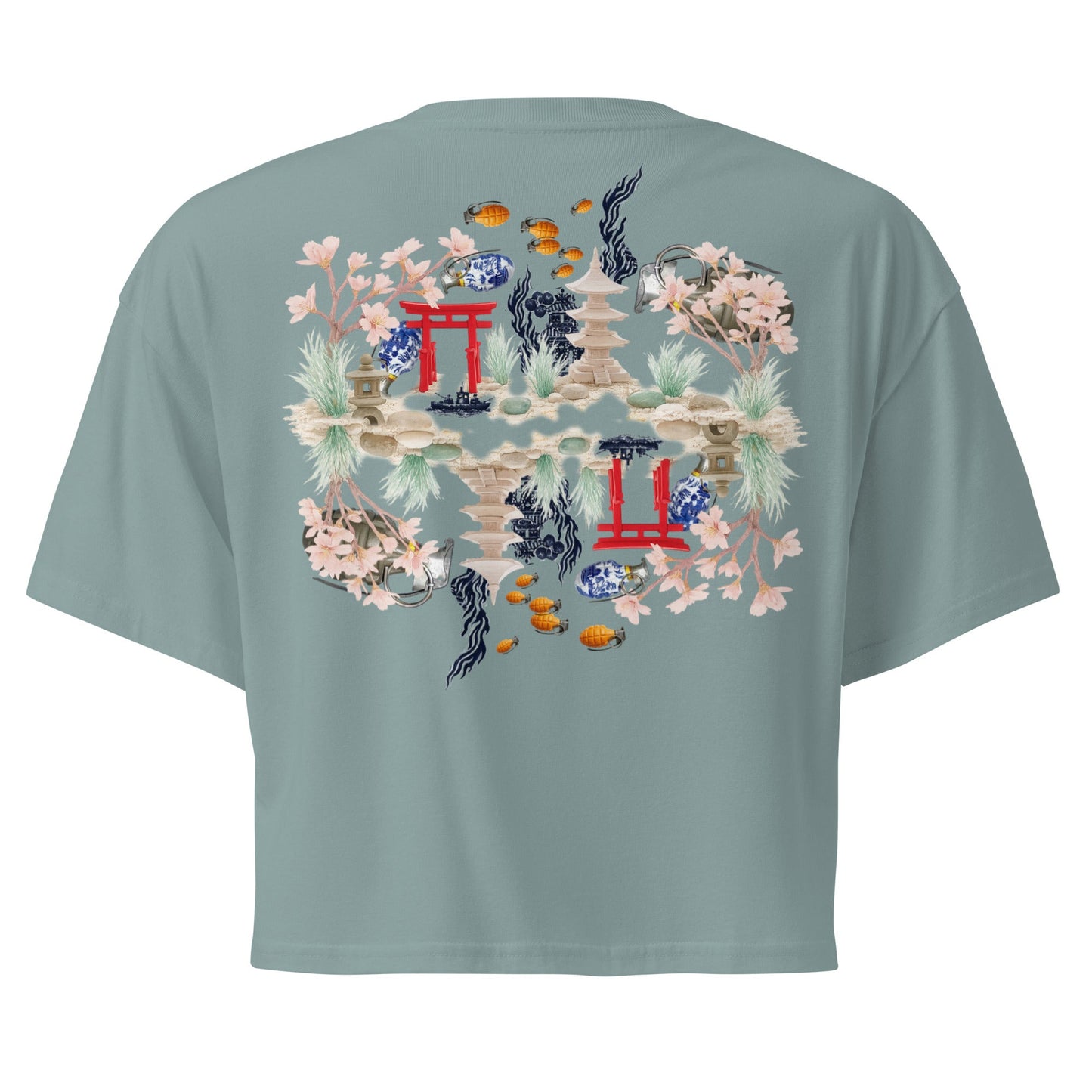 Aquarium Reflection - Cotton crop top - rubberchicken.studio