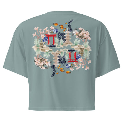 Aquarium Reflection - Cotton crop top - rubberchicken.studio