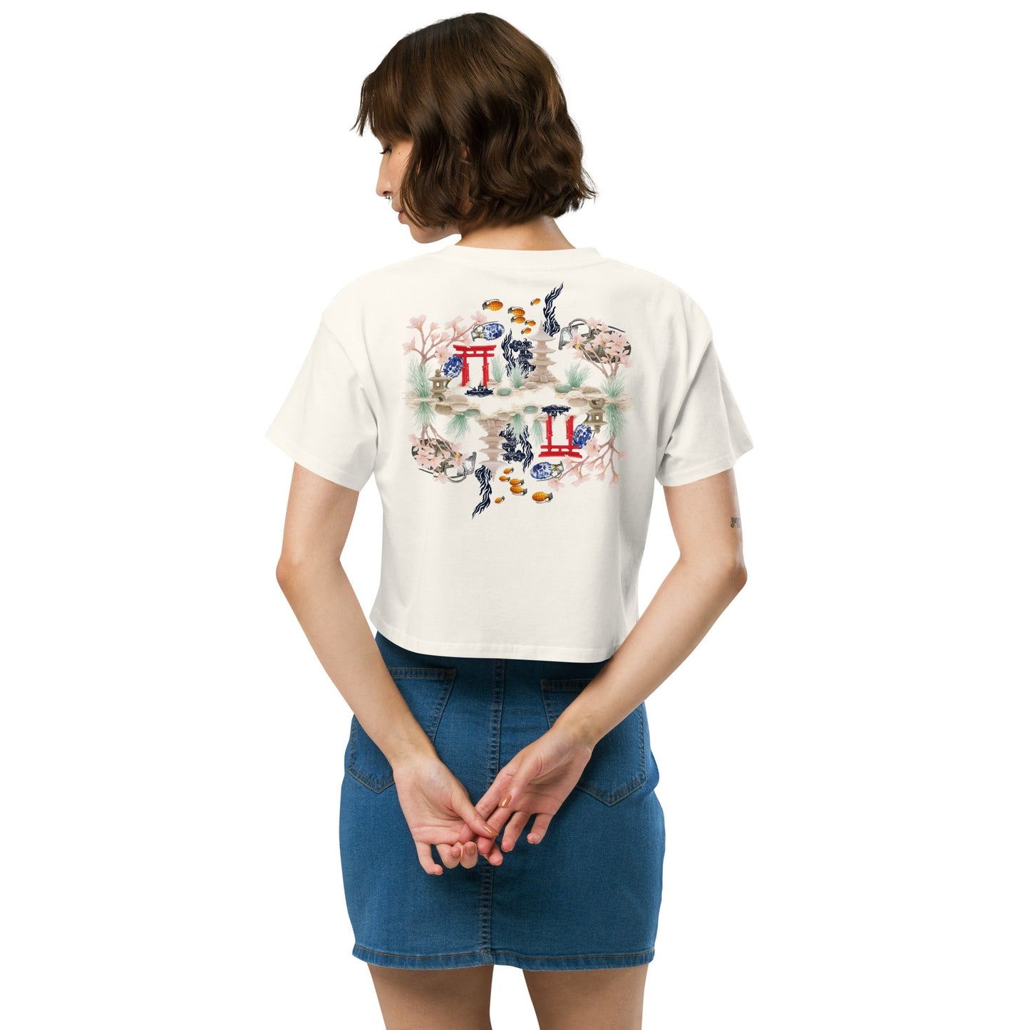 Aquarium Reflection - Cotton crop top - rubberchicken.studio