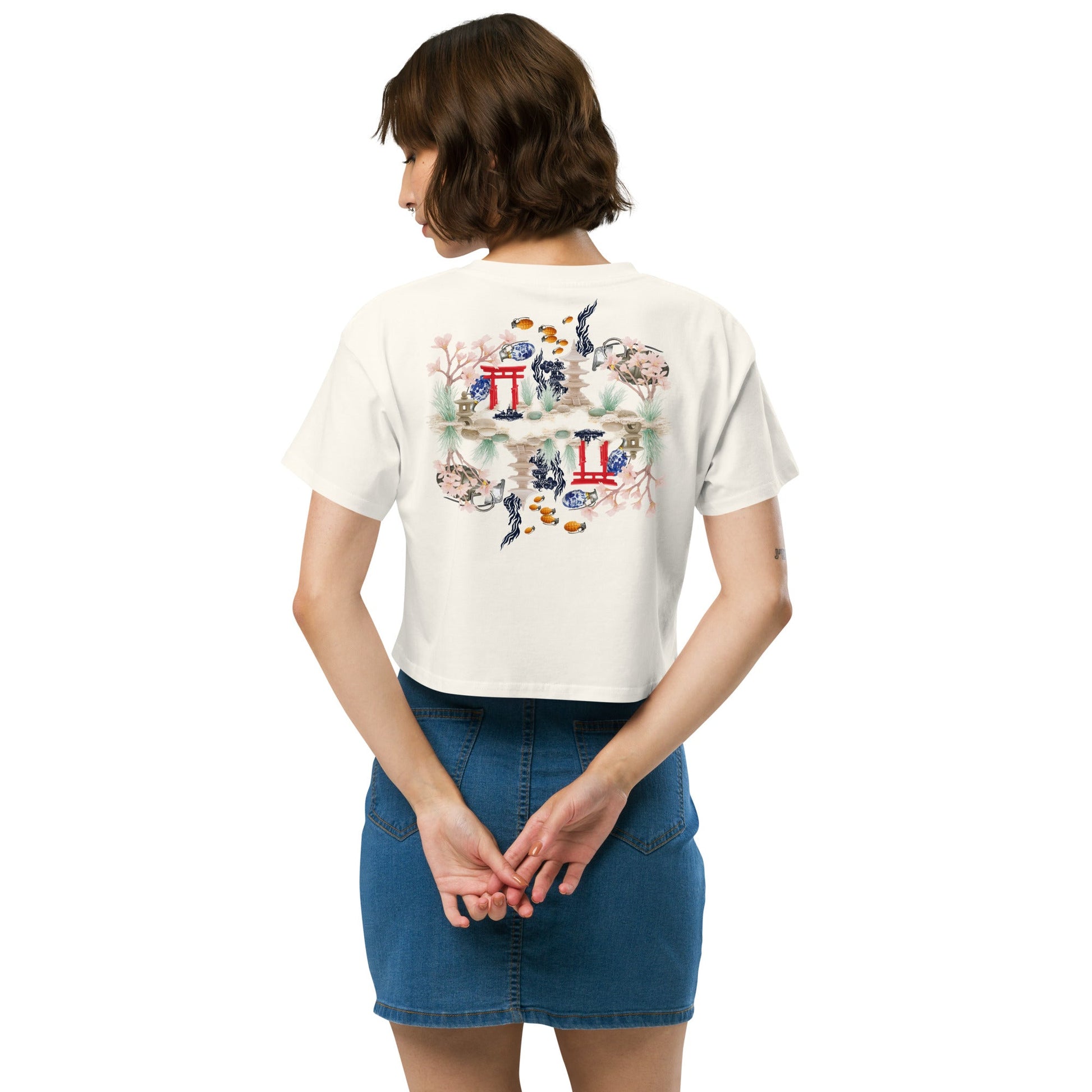 Aquarium Reflection - Cotton crop top - rubberchicken.studio