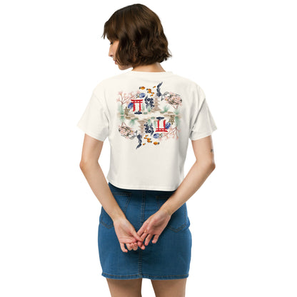 Aquarium Reflection - Cotton crop top - rubberchicken.studio