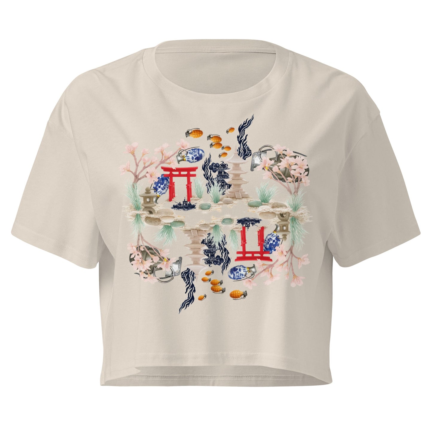 Aquarium Reflection - Cotton crop top - rubberchicken.studio