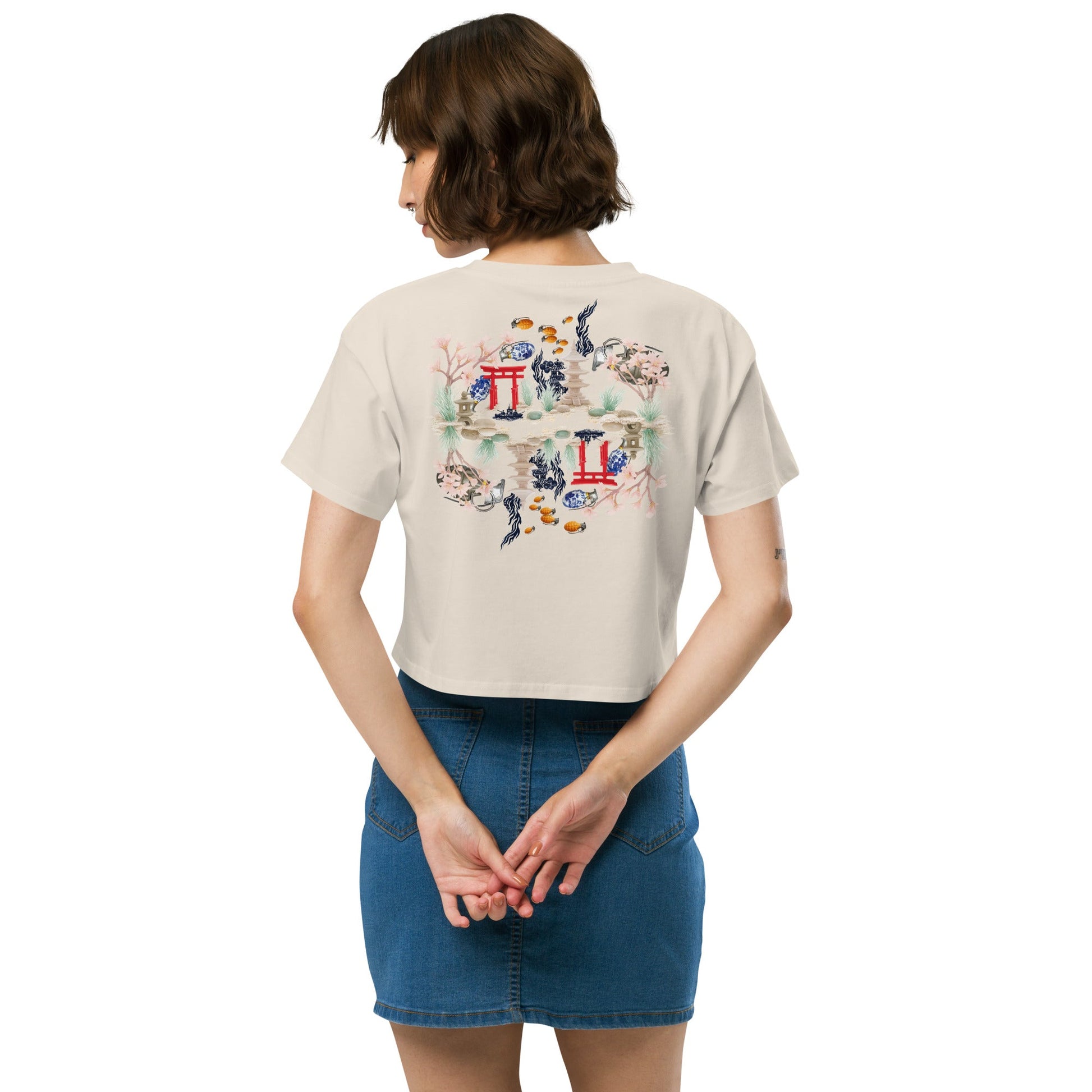 Aquarium Reflection - Cotton crop top - rubberchicken.studio
