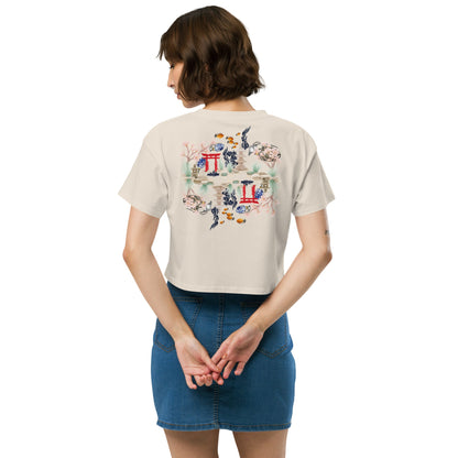 Aquarium Reflection - Cotton crop top - rubberchicken.studio