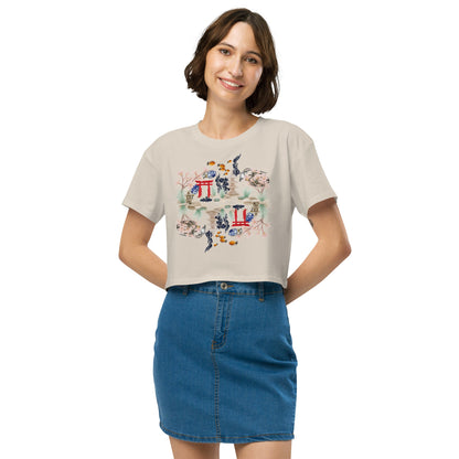 Aquarium Reflection - Cotton crop top - rubberchicken.studio