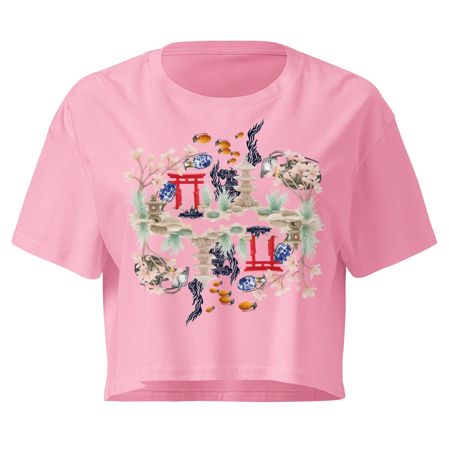 Aquarium Reflection - Cotton crop top - rubberchicken.studio
