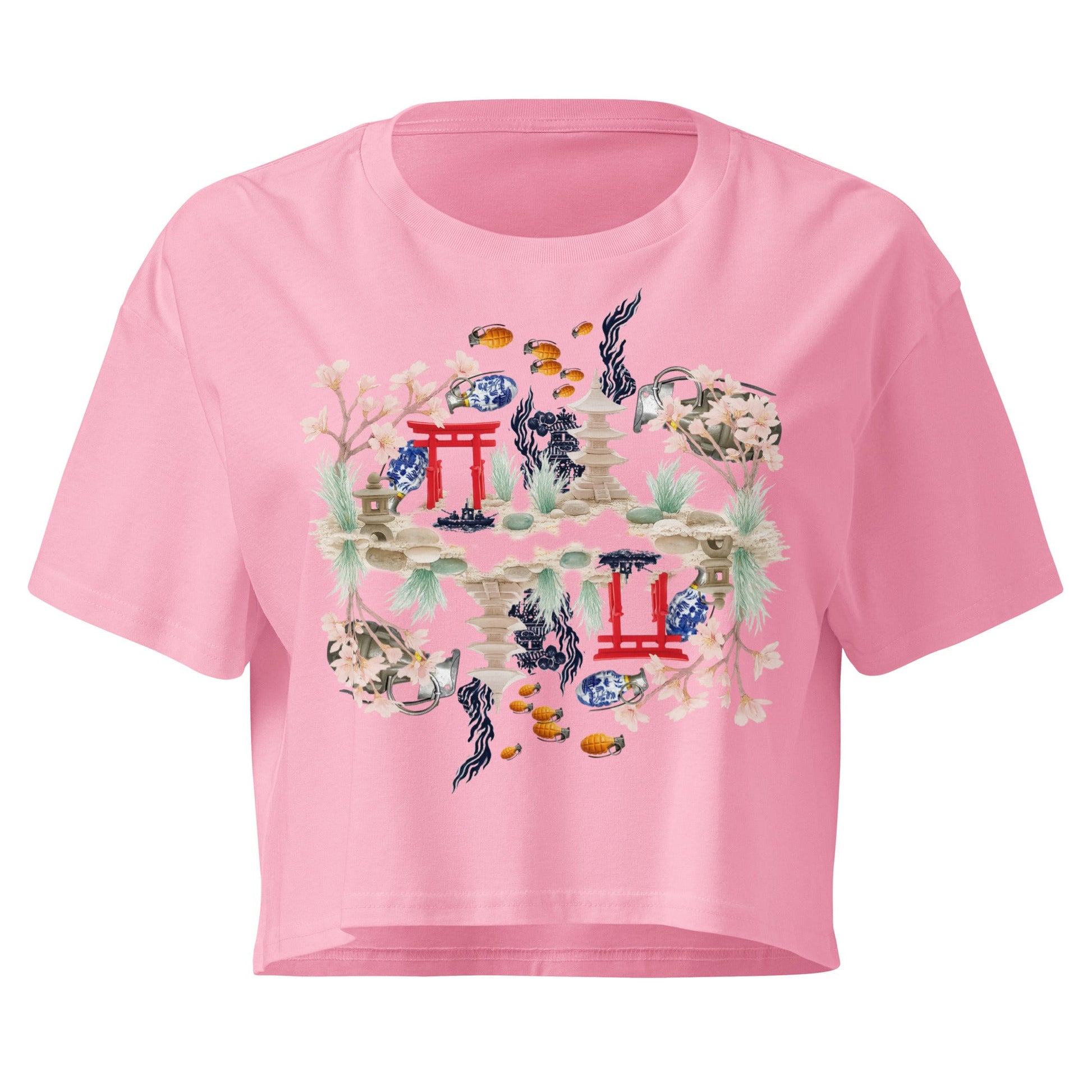 Aquarium Reflection - Cotton crop top - rubberchicken.studio