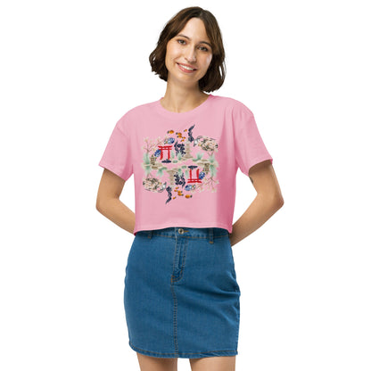 Aquarium Reflection - Cotton crop top - rubberchicken.studio
