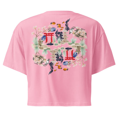 Aquarium Reflection - Cotton crop top - rubberchicken.studio
