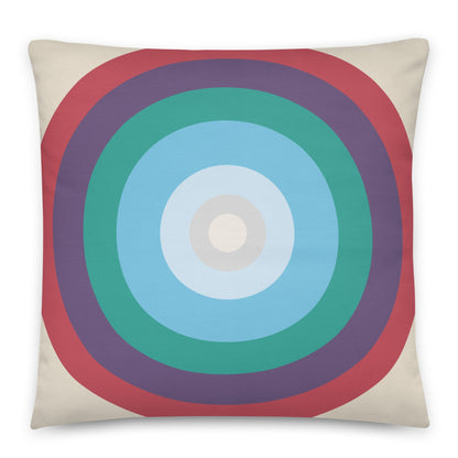 Aquatic - Fresh blues and sea greens balanced with soft coral and violet cotton cushion cover - rubberchicken.studio