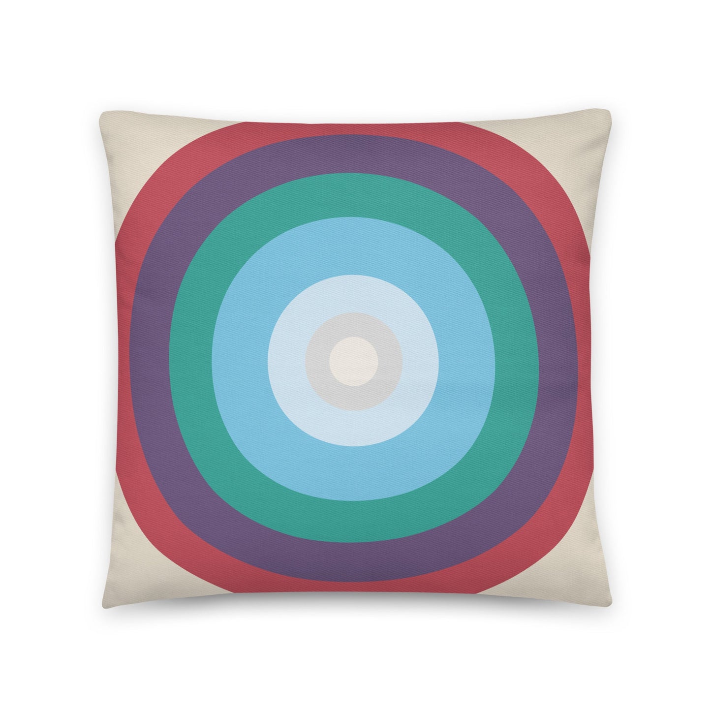 Aquatic - Fresh blues and sea greens balanced with soft coral and violet cotton cushion cover - rubberchicken.studio