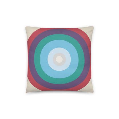 Aquatic - Fresh blues and sea greens balanced with soft coral and violet cotton cushion cover - rubberchicken.studio