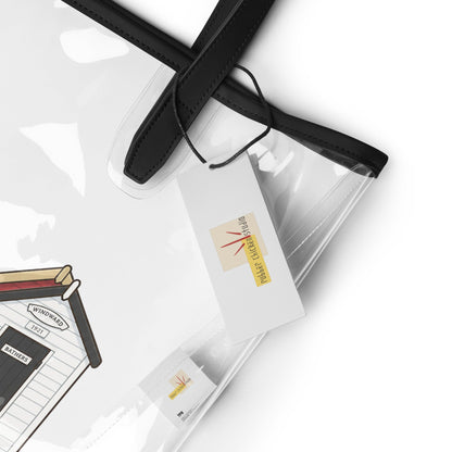 Beach Hut Trip clear tote bag - rubberchicken.studio