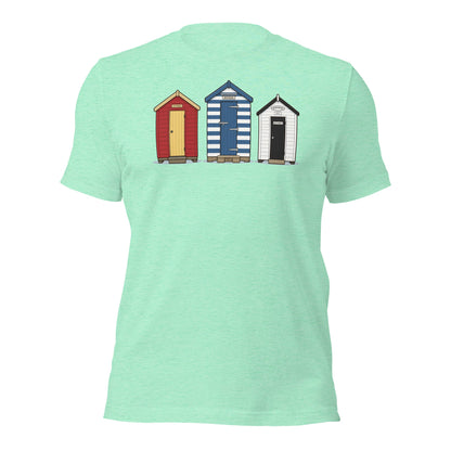 Beach Huts Unisex t-shirt - rubberchicken.studio