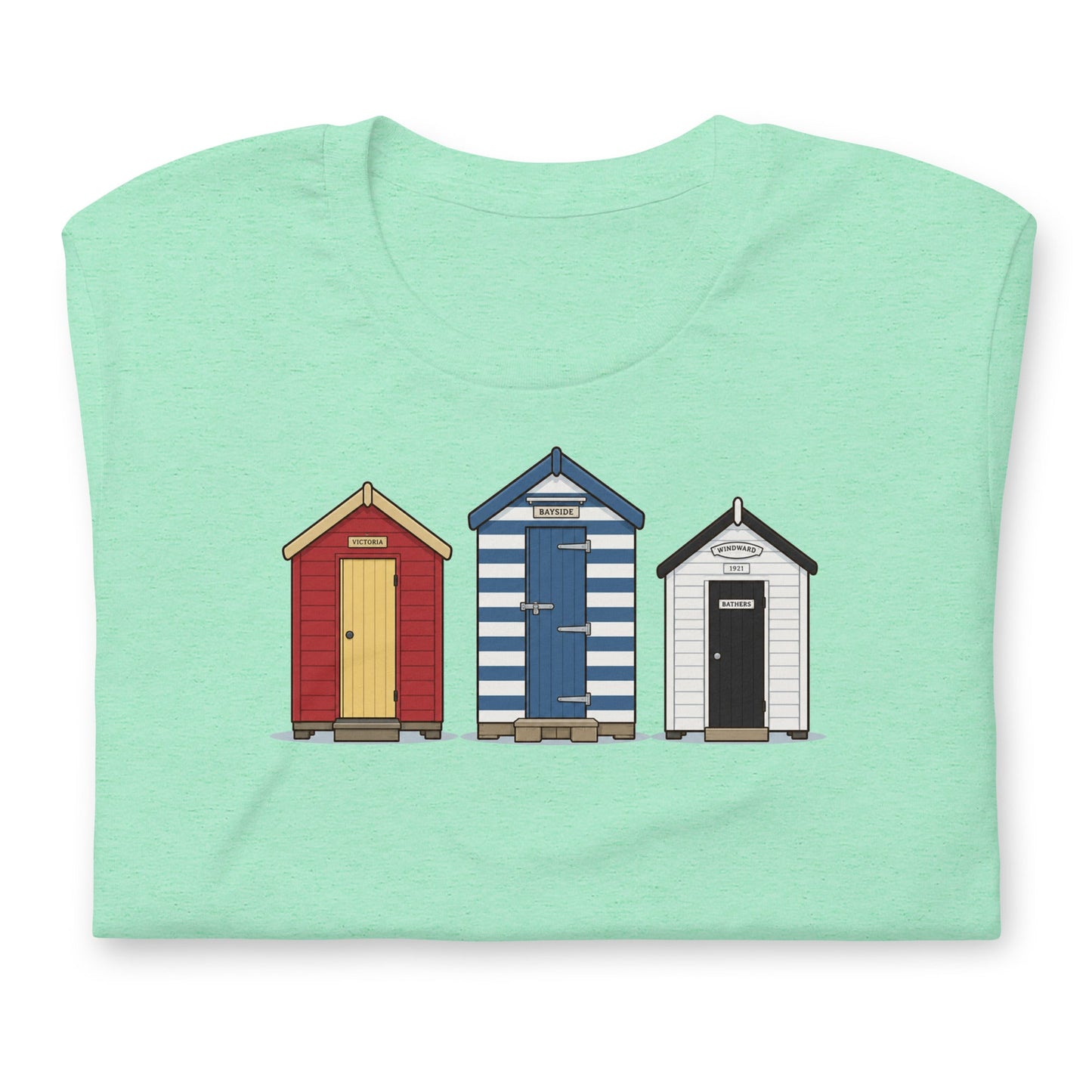 Beach Huts Unisex t-shirt - rubberchicken.studio