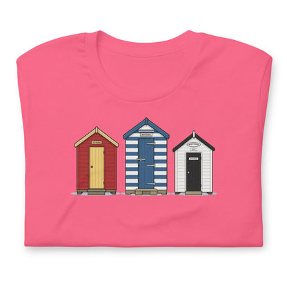 Beach Huts Unisex t-shirt - rubberchicken.studio