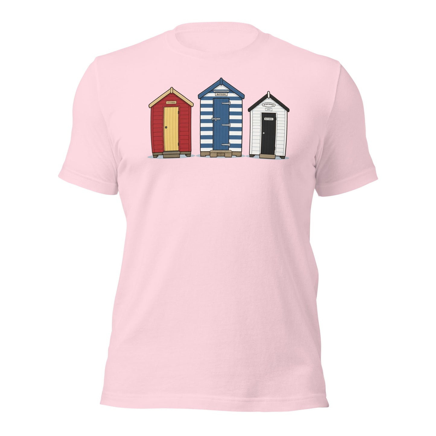Beach Huts Unisex t-shirt - rubberchicken.studio