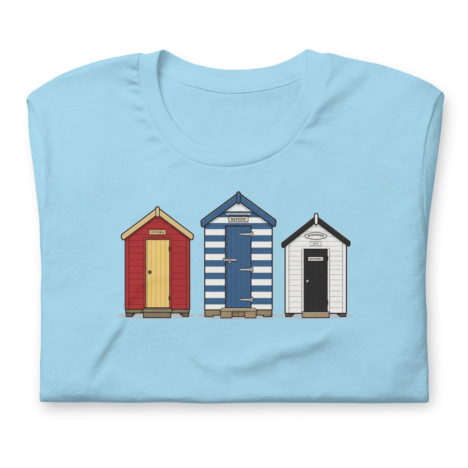 Beach Huts Unisex t-shirt - rubberchicken.studio