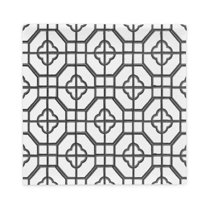 Black Lacquer Oriental Trellis throw cushion cover - rubberchicken.studio