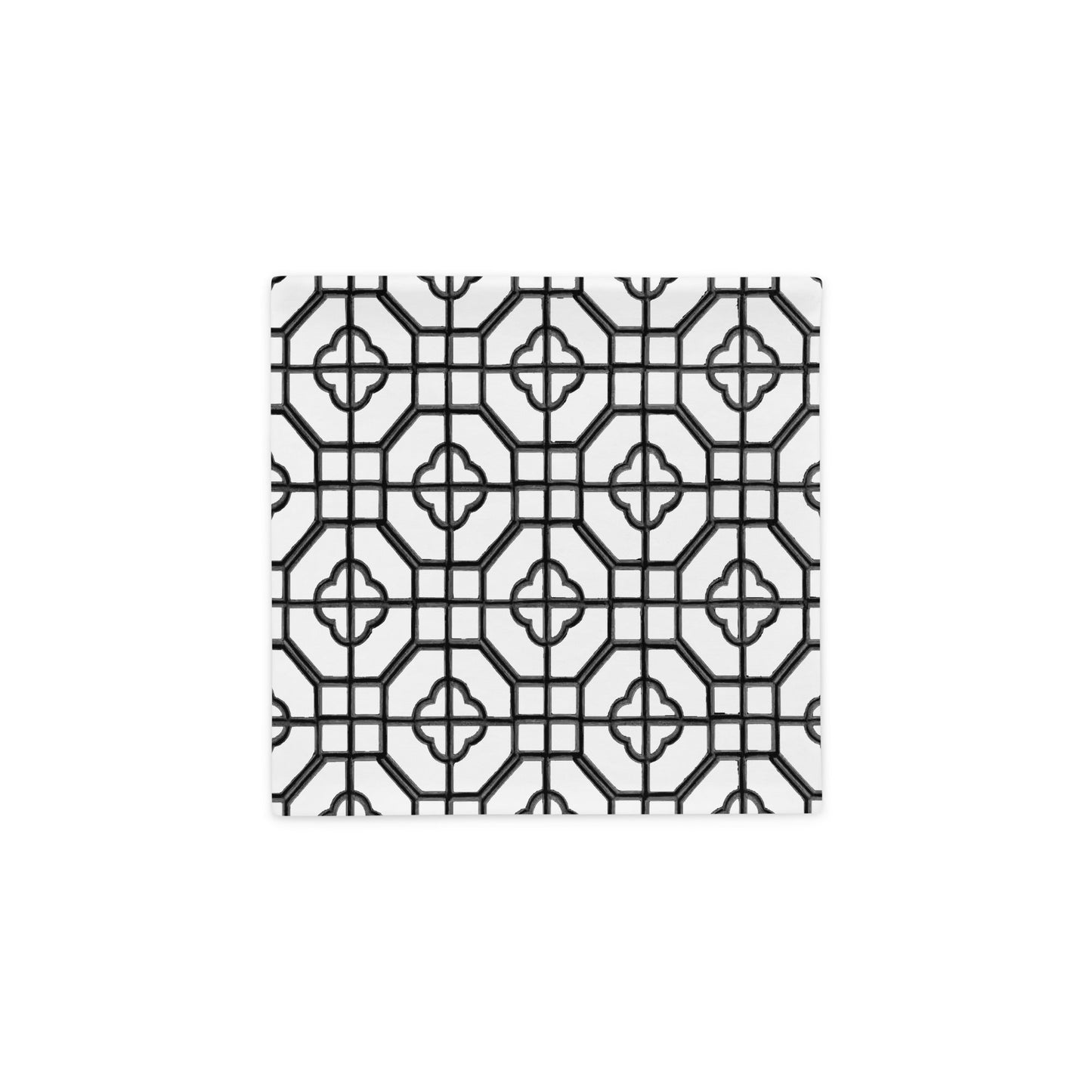 Black Lacquer Oriental Trellis throw cushion cover - rubberchicken.studio