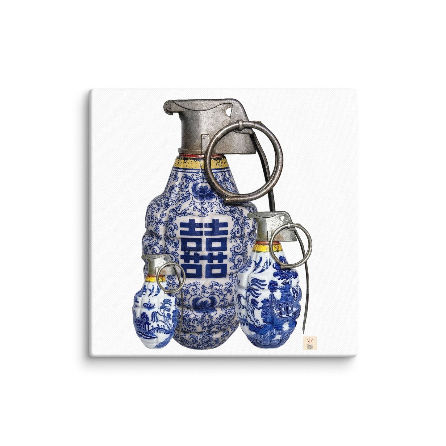 Blue and White Pattern - Art Print Canvas - rubberchicken.studio
