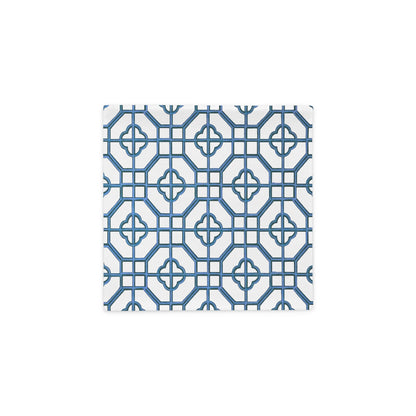 Blue & White Oriental Trellis throw cushion cover - rubberchicken.studio