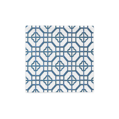 Blue & White Oriental Trellis throw cushion cover - rubberchicken.studio