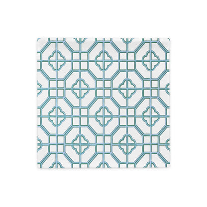 Blue & White Oriental Trellis throw cushion cover - rubberchicken.studio