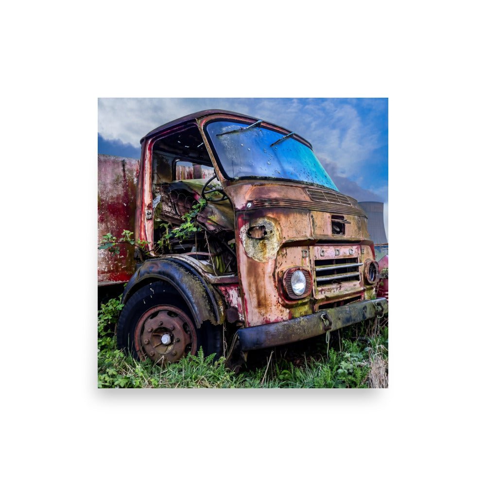 Boatyard Series - Red Dodge Truck - Art Print Poster - rubberchicken.studio